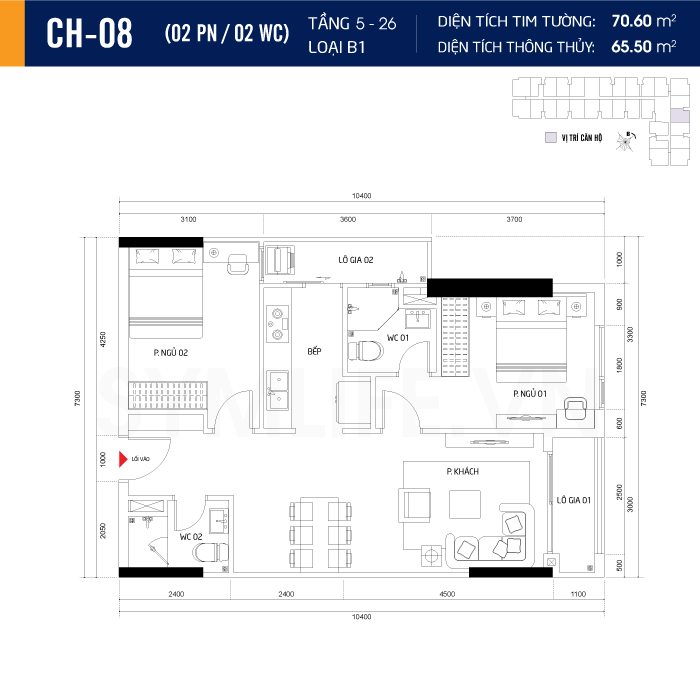 Mặt bằng dự án symlife 23 can ho CH 08 2PN 2WC 5 26