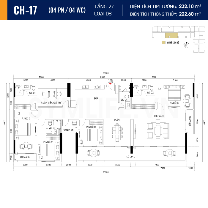 Mặt bằng dự án symlife 34 can ho CH 17 4PN 4WC 27