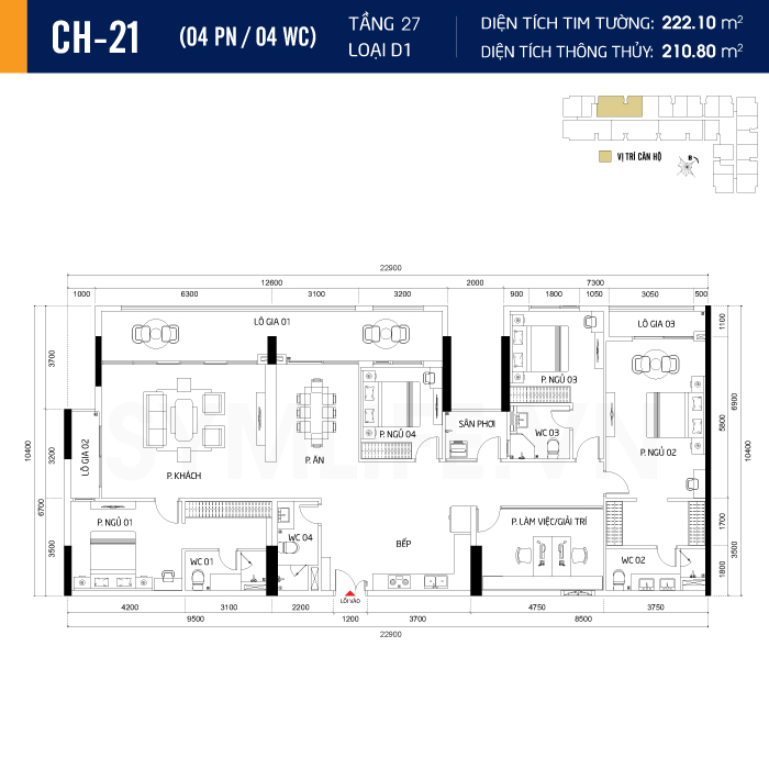 Mặt bằng dự án symlife 38 can ho CH 21 4PN 4WC 27